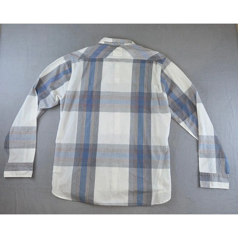 Levis Men's Blue White Plaid Long Sleeve Button Down Shirt XL Casual Lightweight